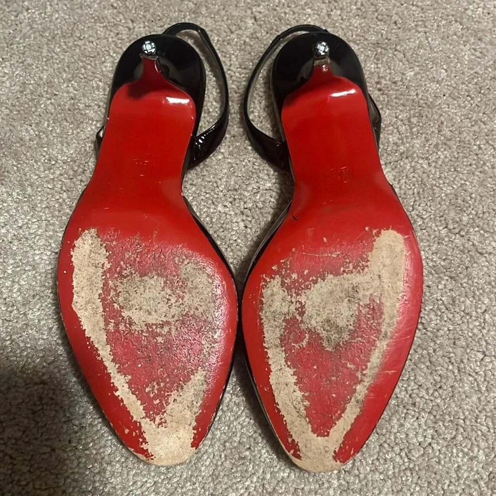 Christian Louboutin Black Patent Leather Heels - Picture 8 of 16